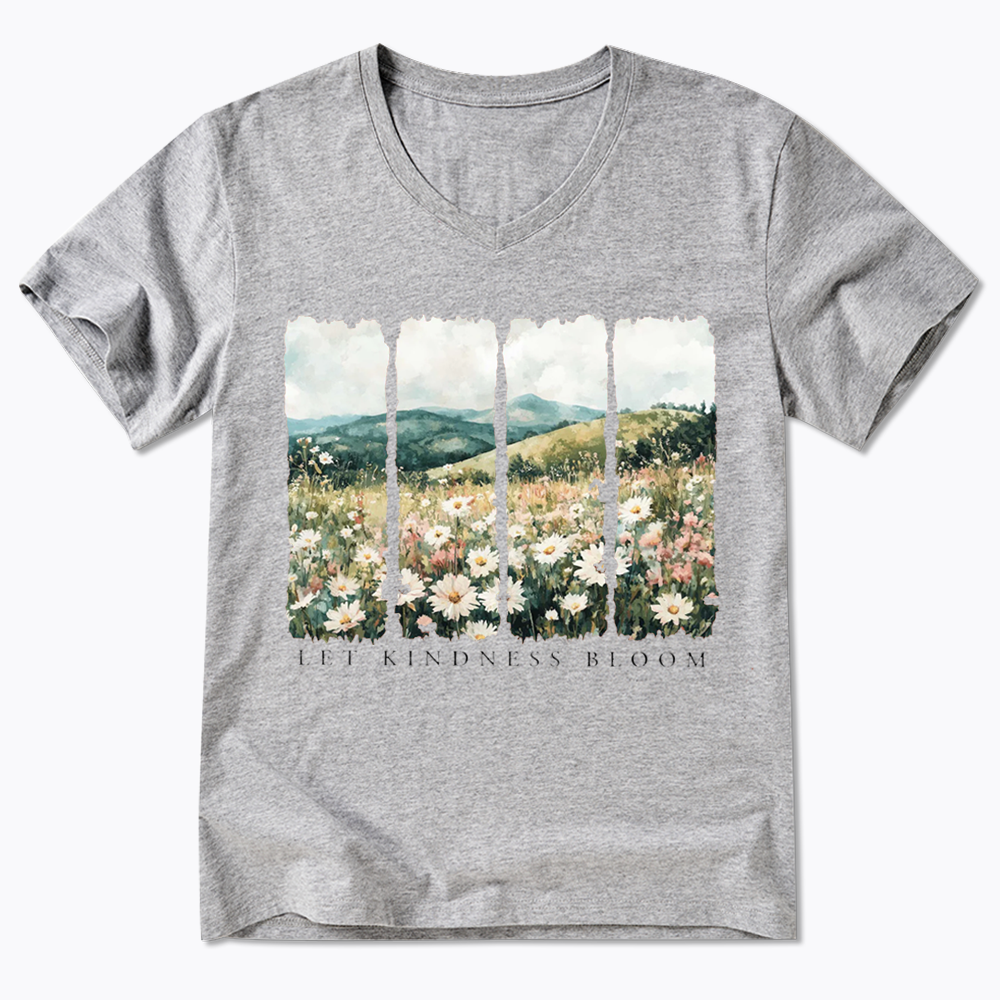 Let Kindness Bloom V-Neck Classic T-Shirts
