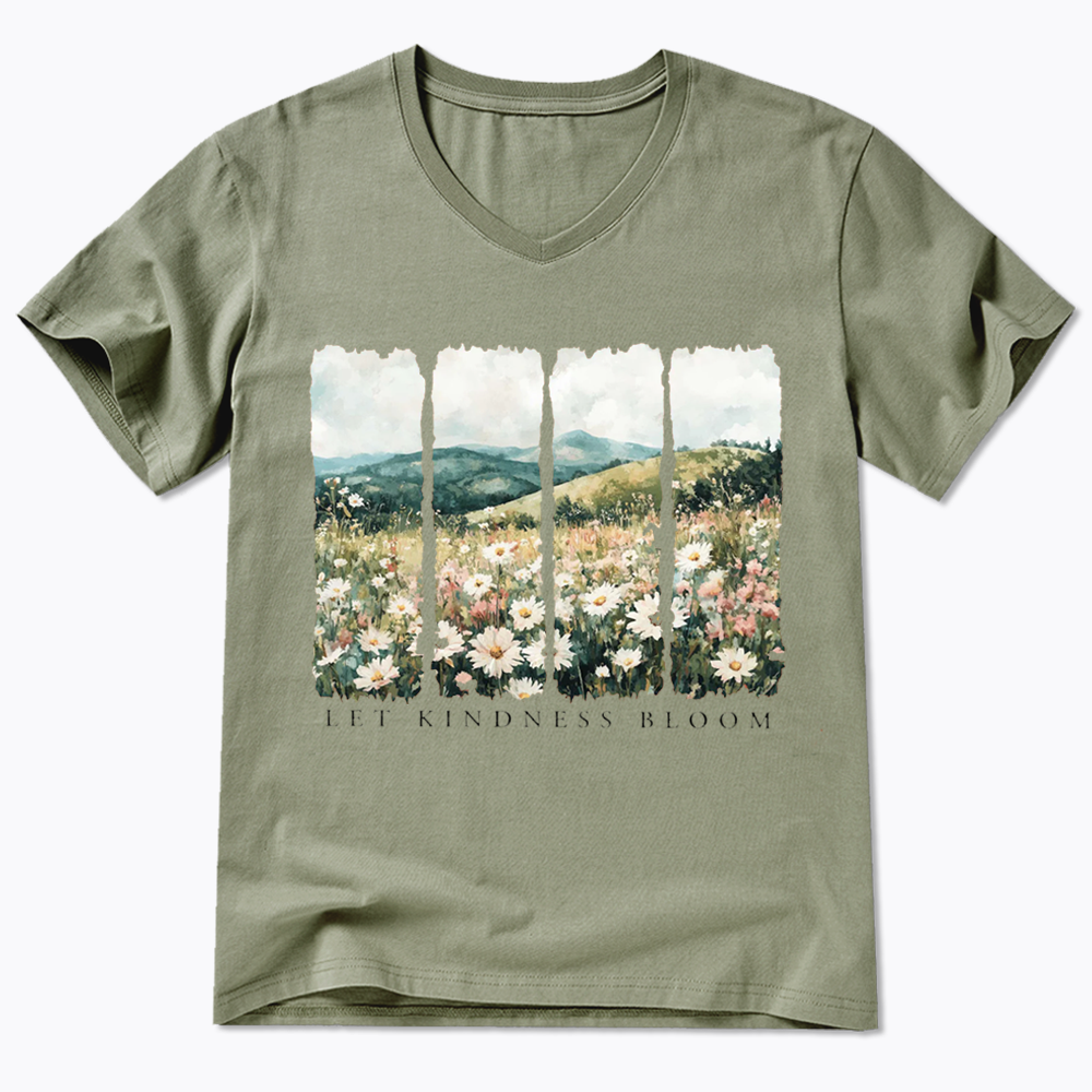 Let Kindness Bloom V-Neck Classic T-Shirts