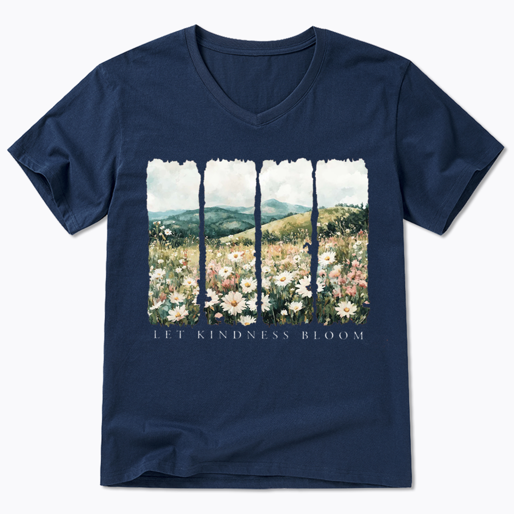 Let Kindness Bloom V-Neck Classic T-Shirts