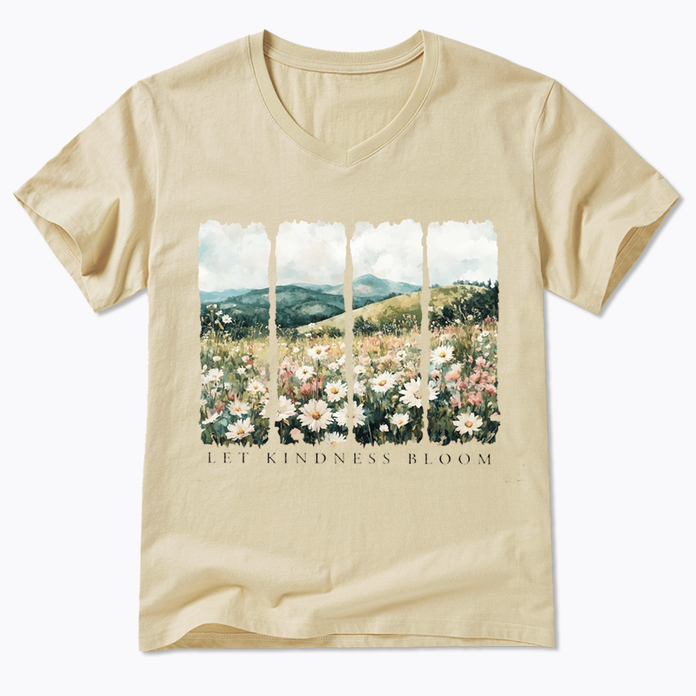 Let Kindness Bloom V-Neck Classic T-Shirts