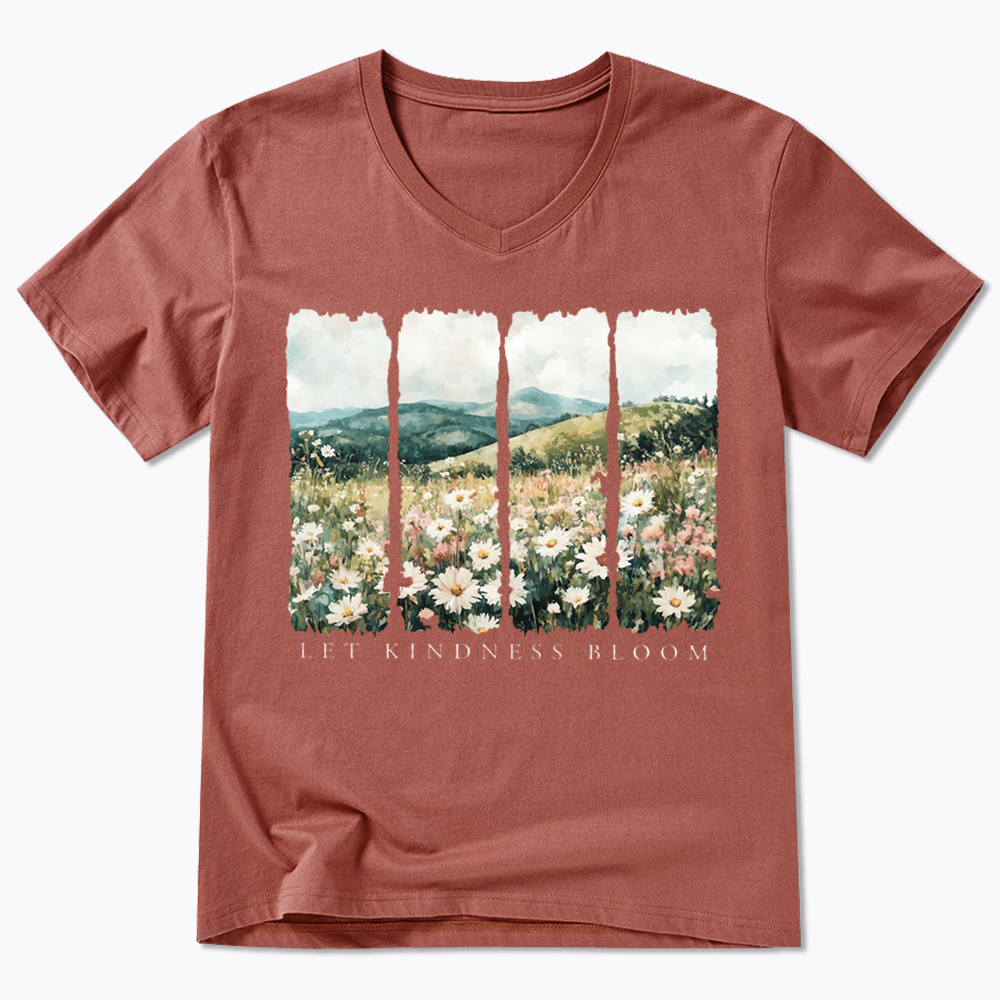 Let Kindness Bloom V-Neck Classic T-Shirts