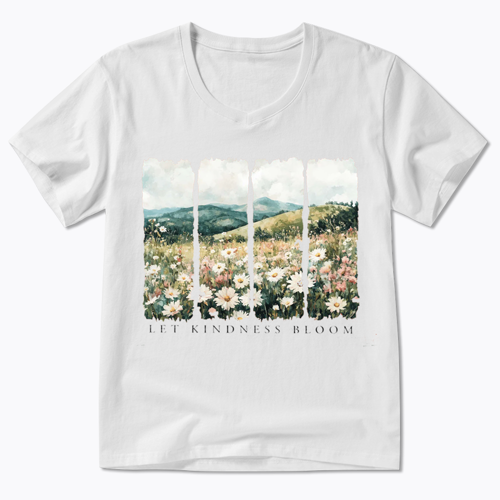 Let Kindness Bloom V-Neck Classic T-Shirts