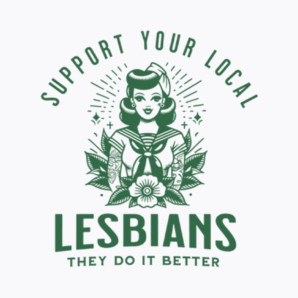 Support Your Local Lesbians Sapphic Washed T-Shirt