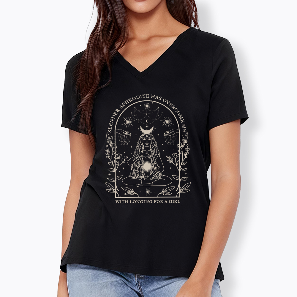 Slender Aphrodite Has Overcome Me with Longing for a Girl V-Neck Classic T-Shirt