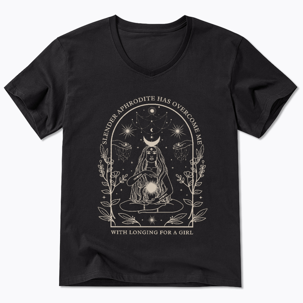Slender Aphrodite Has Overcome Me with Longing for a Girl V-Neck Classic T-Shirt