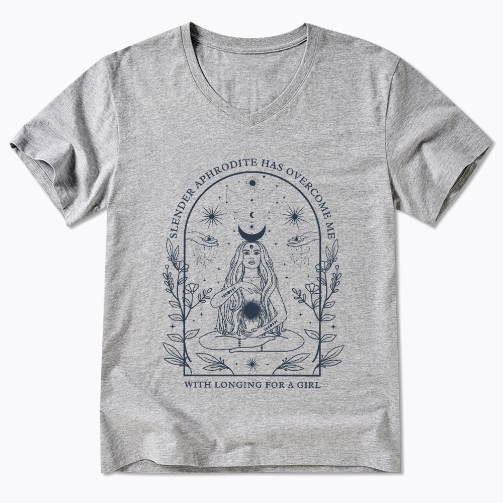 Slender Aphrodite Has Overcome Me with Longing for a Girl V-Neck Classic T-Shirt