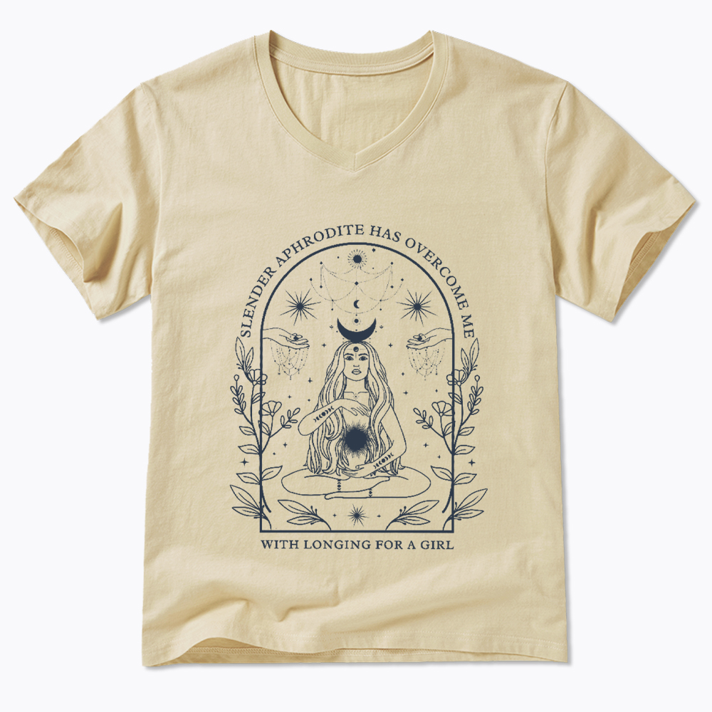 Slender Aphrodite Has Overcome Me with Longing for a Girl V-Neck Classic T-Shirt
