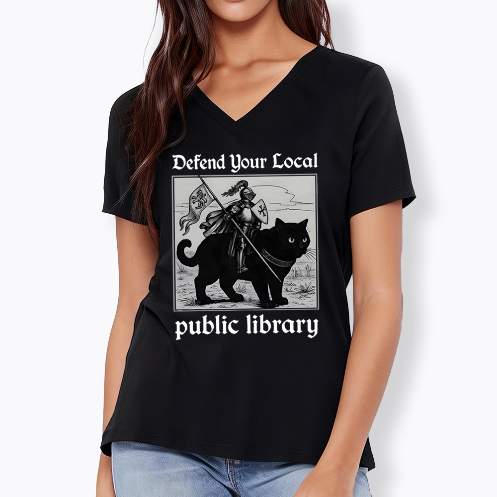 Defend Your Local Public Library V-Neck Classic T-Shirt
