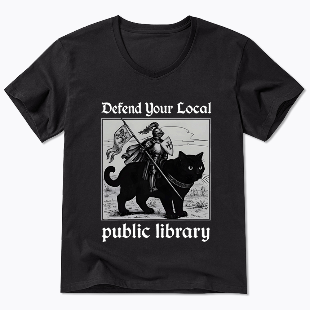Defend Your Local Public Library V-Neck Classic T-Shirt