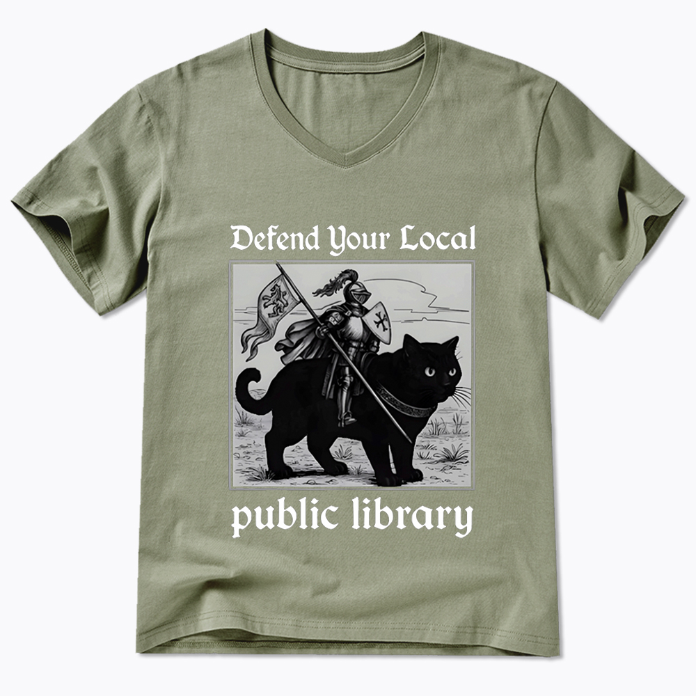 Defend Your Local Public Library V-Neck Classic T-Shirt