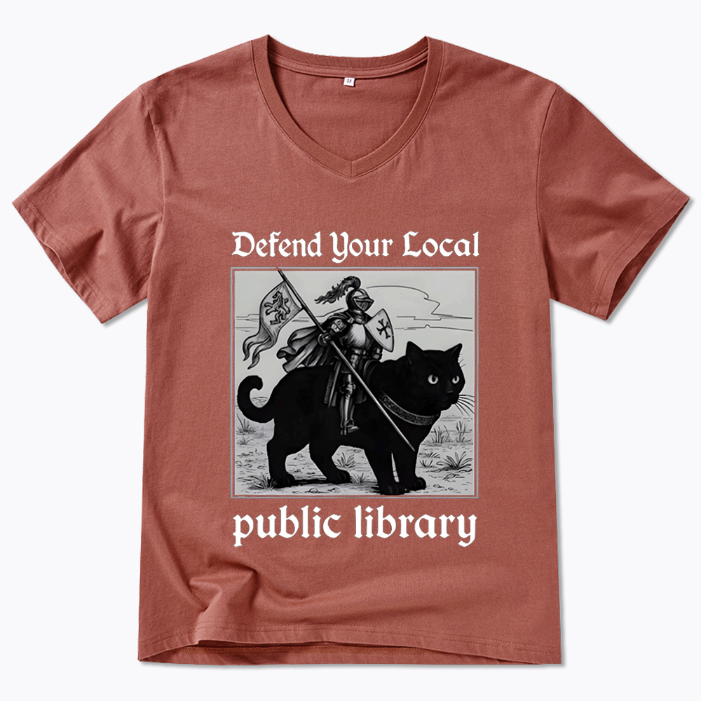 Defend Your Local Public Library V-Neck Classic T-Shirt