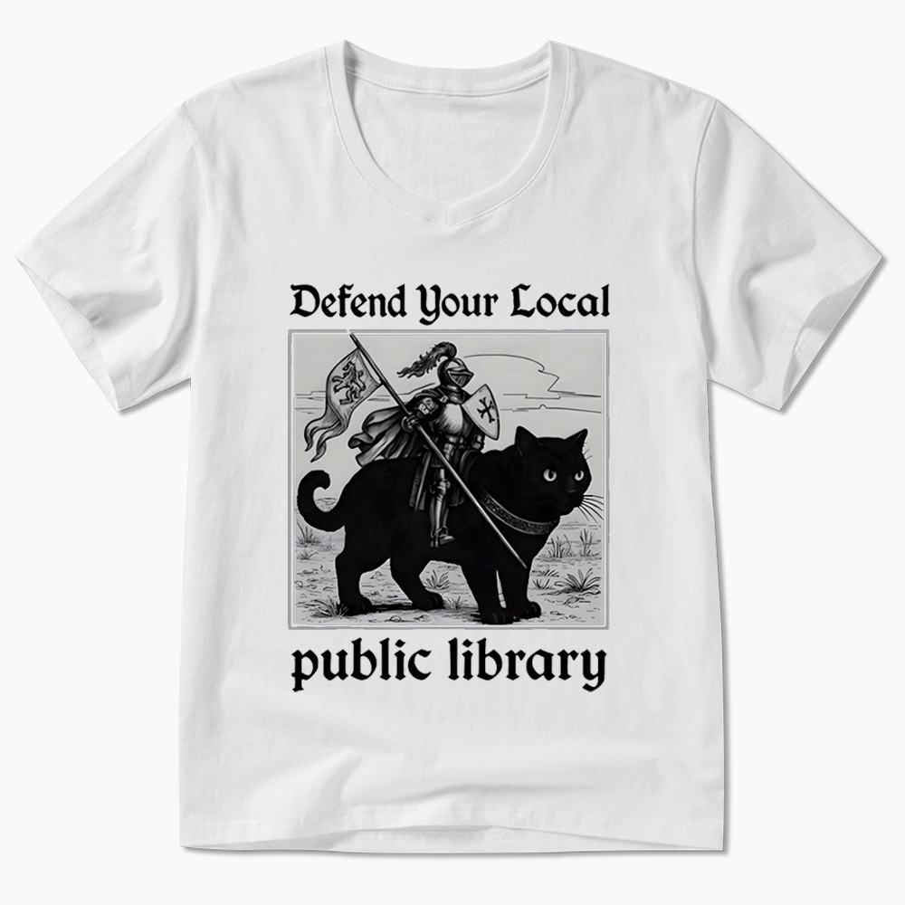 Defend Your Local Public Library V-Neck Classic T-Shirt