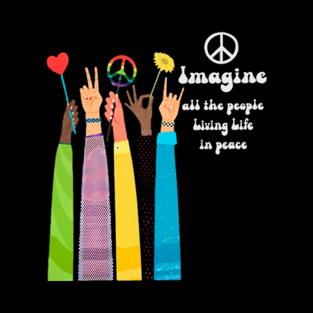 Imagine All The People Living Life In Peace V-Neck Classic T-Shirt