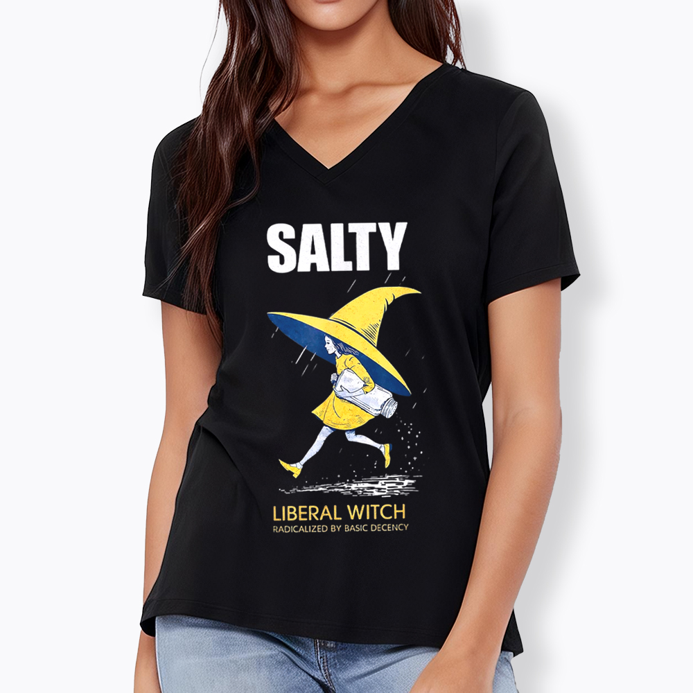 Liberal Witch Radicalized By Basic Decency V-Neck Classic T-Shirt