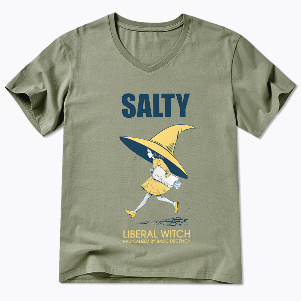 Liberal Witch Radicalized By Basic Decency V-Neck Classic T-Shirt