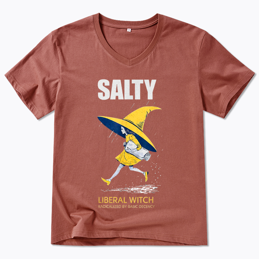 Liberal Witch Radicalized By Basic Decency V-Neck Classic T-Shirt