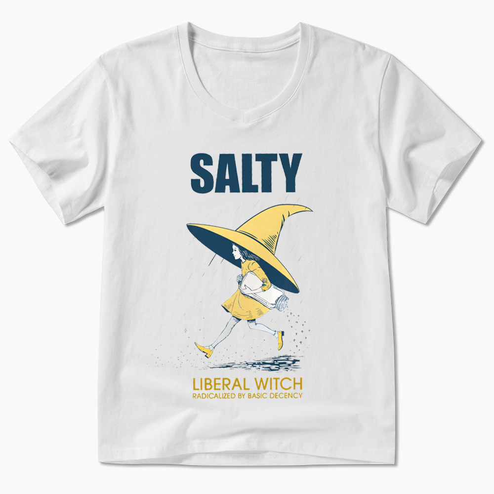 Liberal Witch Radicalized By Basic Decency V-Neck Classic T-Shirt