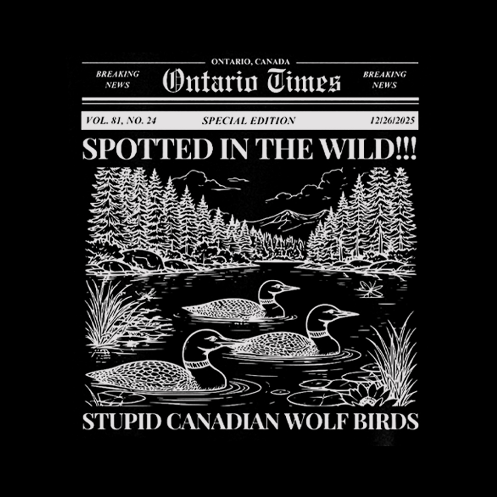 Stupid Canadian Wolf Bird Washed T-Shirt