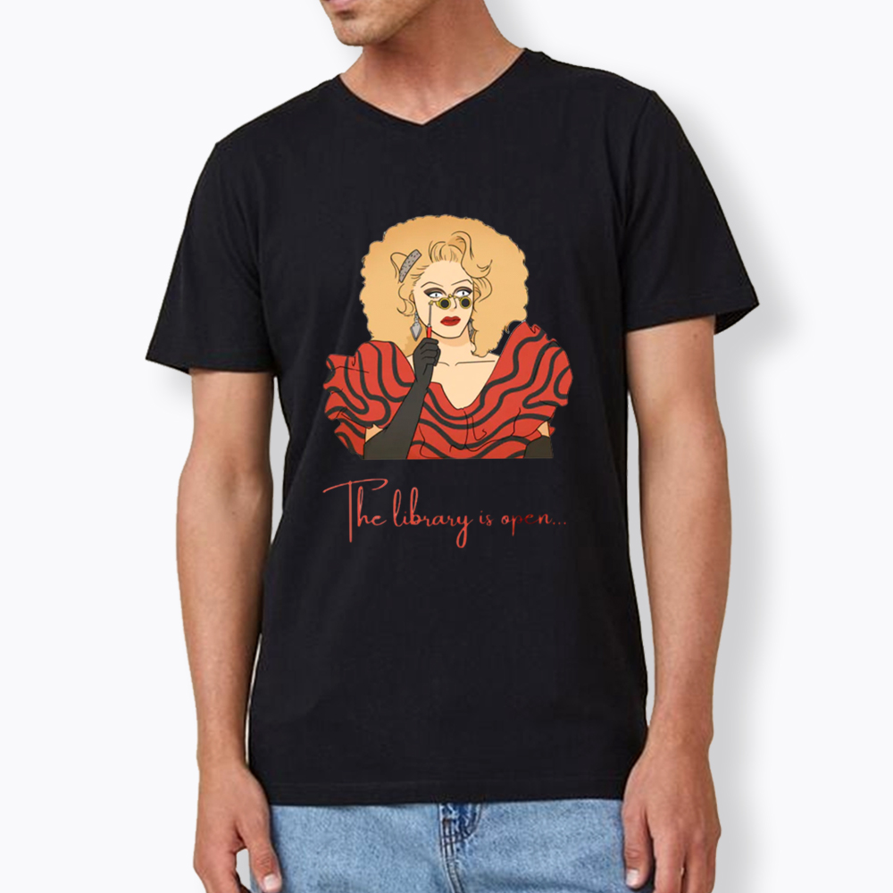 The Library Is Open V-Neck Classic T-Shirt