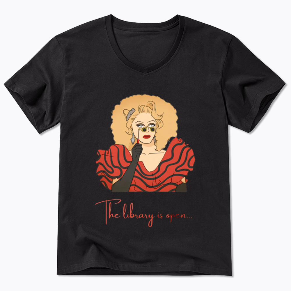 The Library Is Open V-Neck Classic T-Shirt