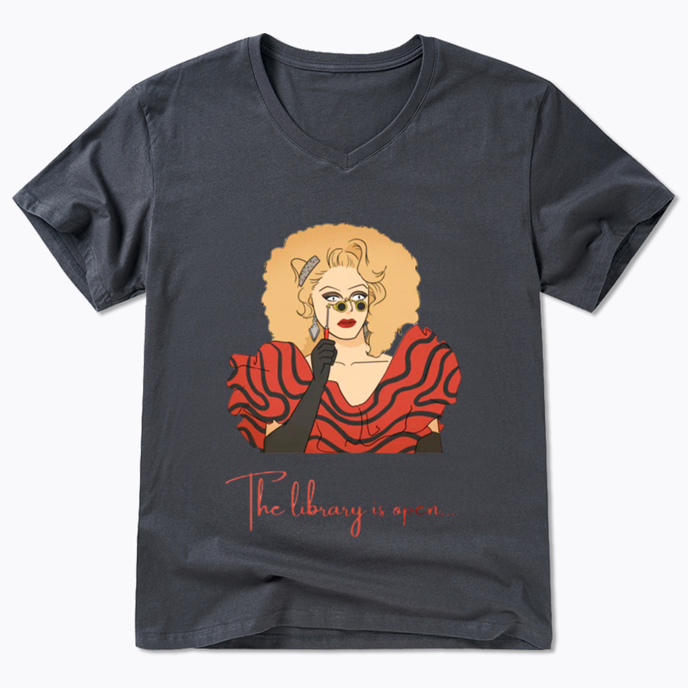 The Library Is Open V-Neck Classic T-Shirt