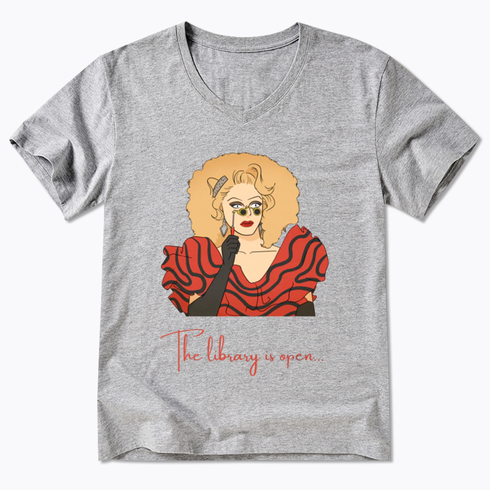 The Library Is Open V-Neck Classic T-Shirt