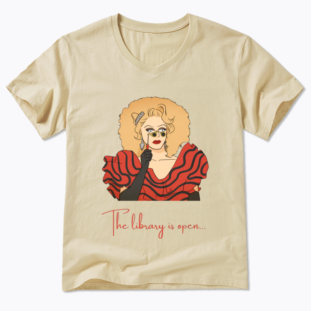 The Library Is Open V-Neck Classic T-Shirt