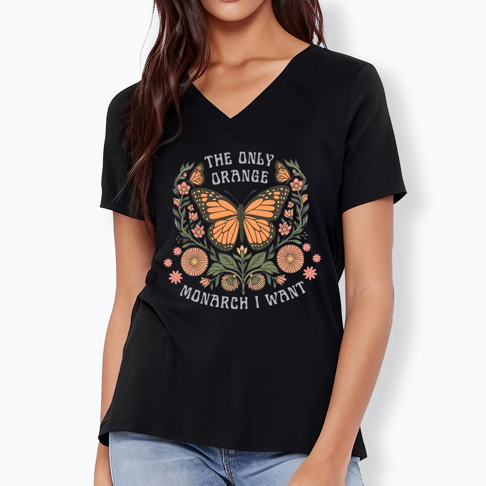 The Only Orange Monarch I Want V-Neck Classic T-Shirt