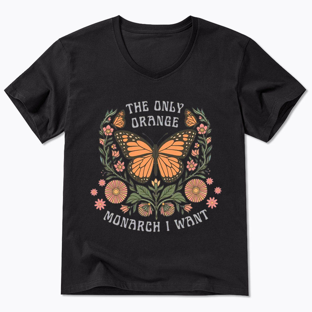 The Only Orange Monarch I Want V-Neck Classic T-Shirt