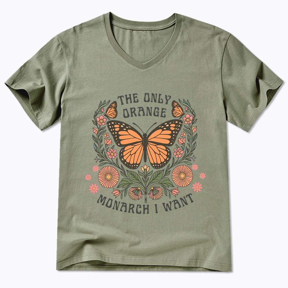 The Only Orange Monarch I Want V-Neck Classic T-Shirt