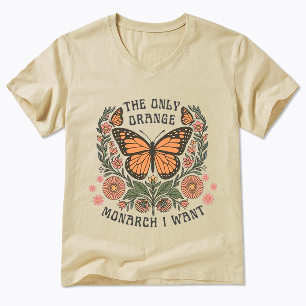 The Only Orange Monarch I Want V-Neck Classic T-Shirt