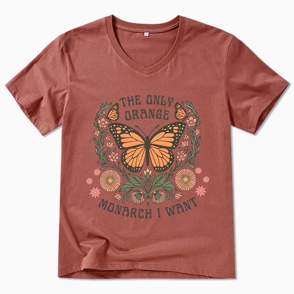 The Only Orange Monarch I Want V-Neck Classic T-Shirt
