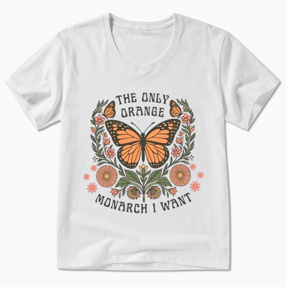The Only Orange Monarch I Want V-Neck Classic T-Shirt