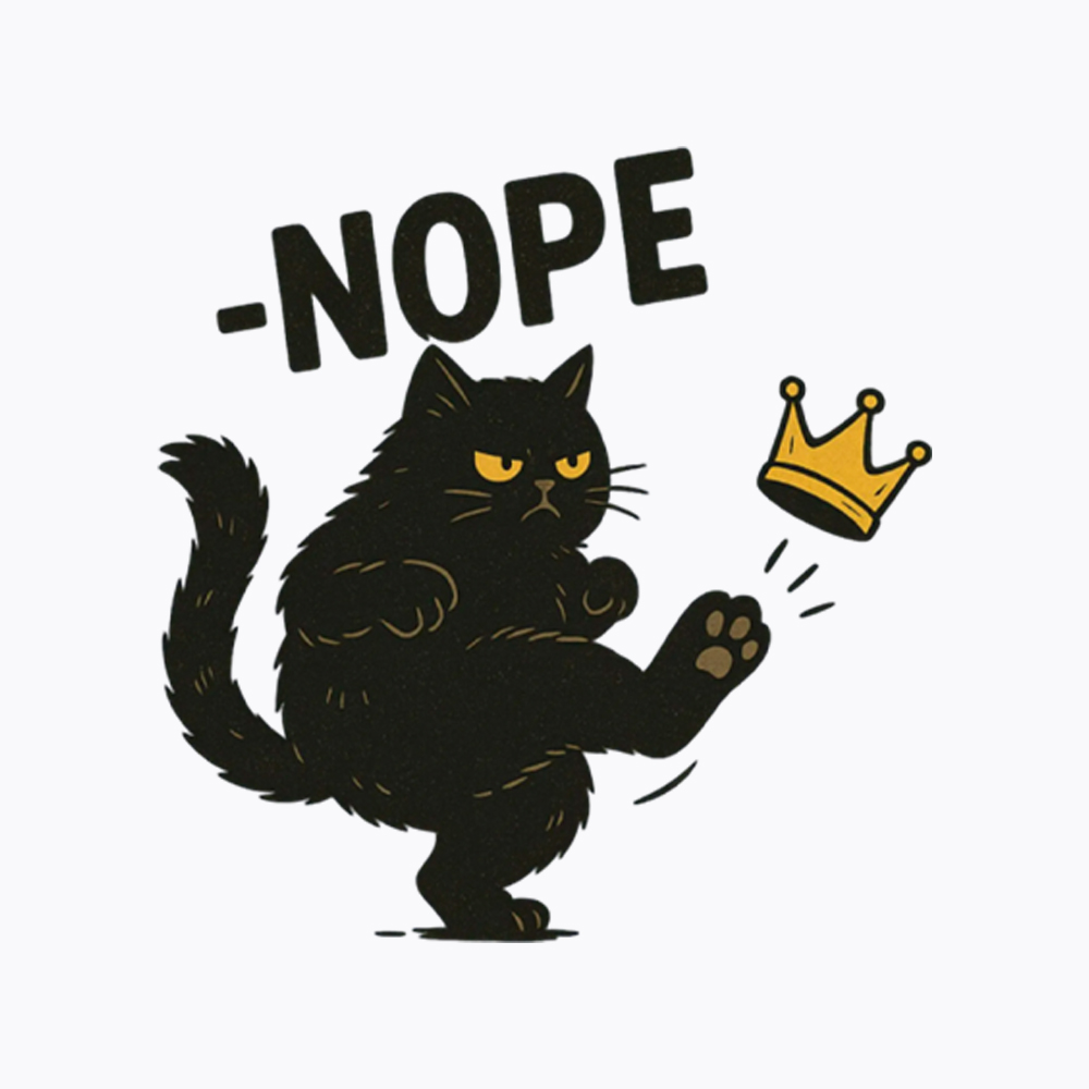 No Kings in America Black Cat V-Neck Classic T-Shirt