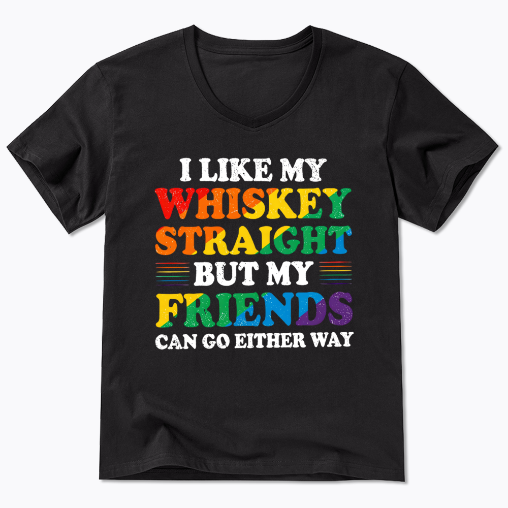 I Like My Whiskey Straight V-Neck Classic T-Shirt