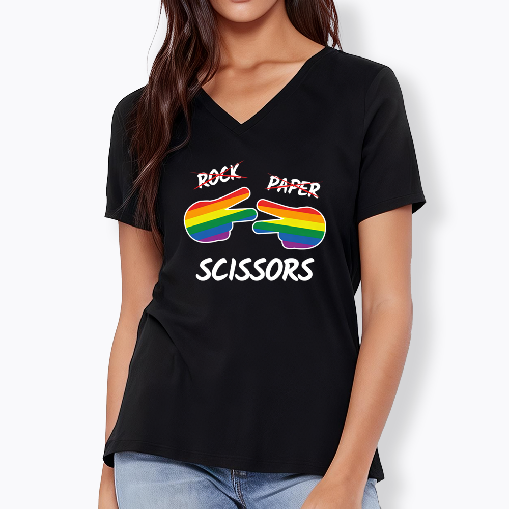Rock Paper Scissors V-Neck Classic T-Shirt