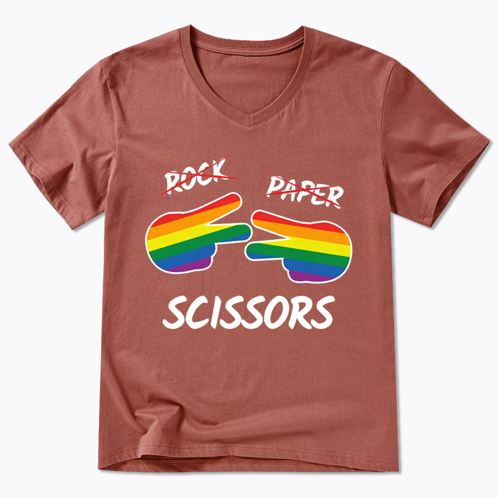 Rock Paper Scissors V-Neck Classic T-Shirt