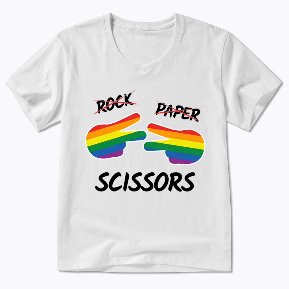 Rock Paper Scissors V-Neck Classic T-Shirt