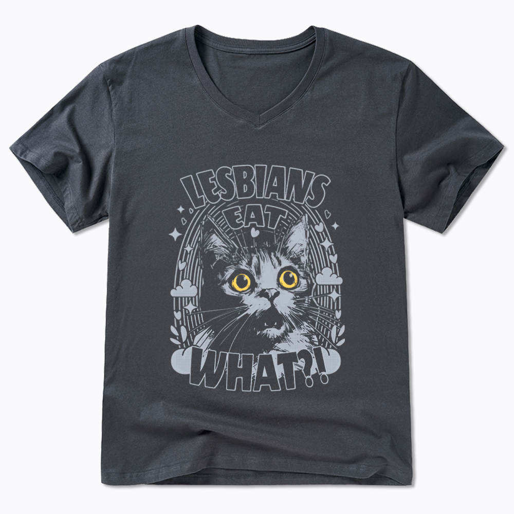 Cat LGBTQ Lesbians Eat What V-Neck Classic T-Shirt