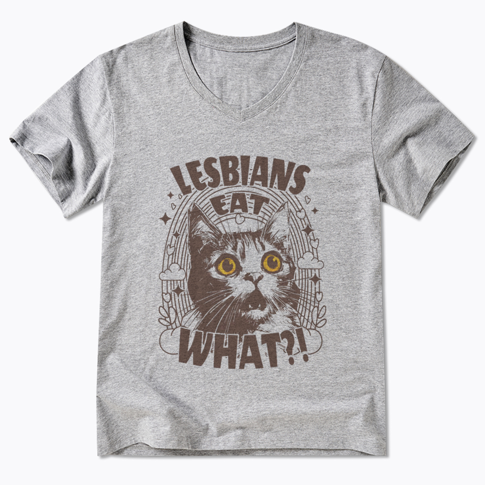 Cat LGBTQ Lesbians Eat What V-Neck Classic T-Shirt