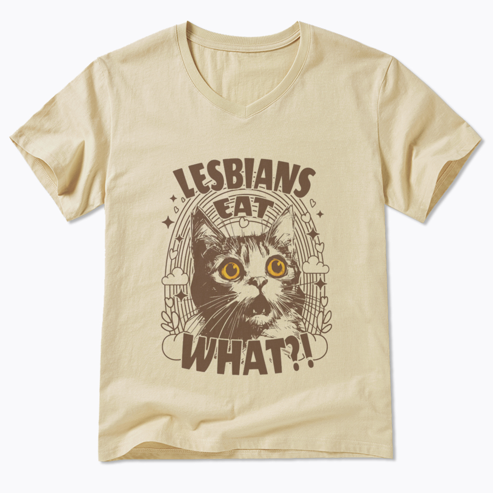 Cat LGBTQ Lesbians Eat What V-Neck Classic T-Shirt