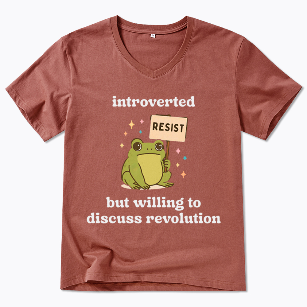 Introverted Resistance Frog V-Neck Classic T-Shirt