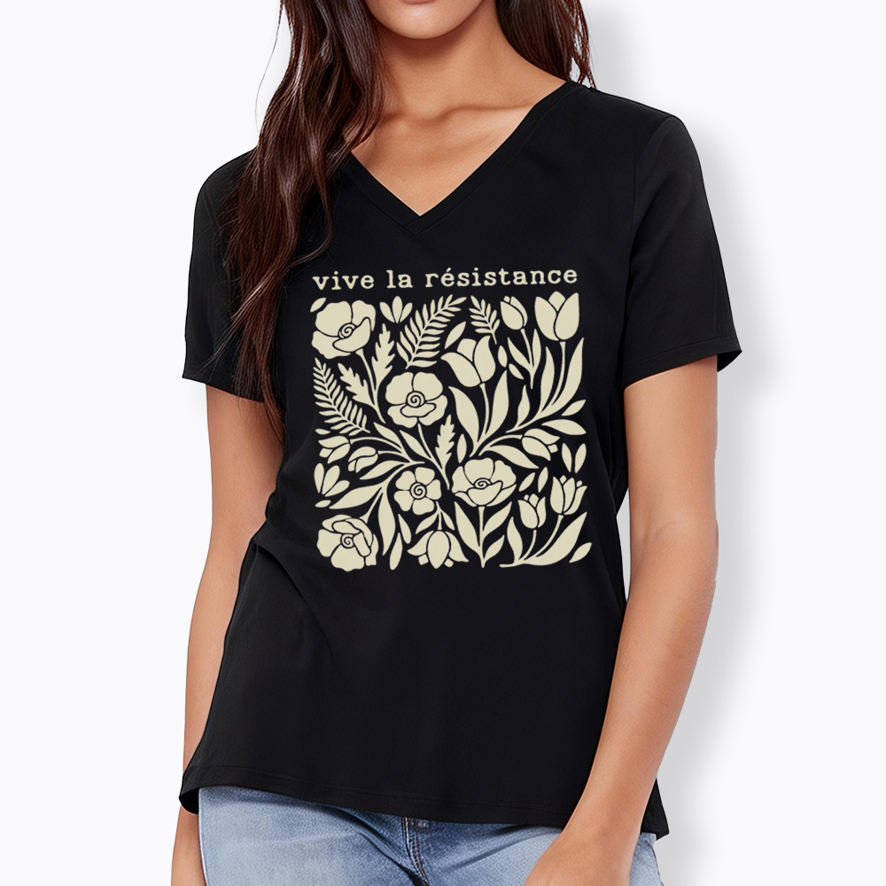Stay Strong Floral V-Neck Classic T-Shirt