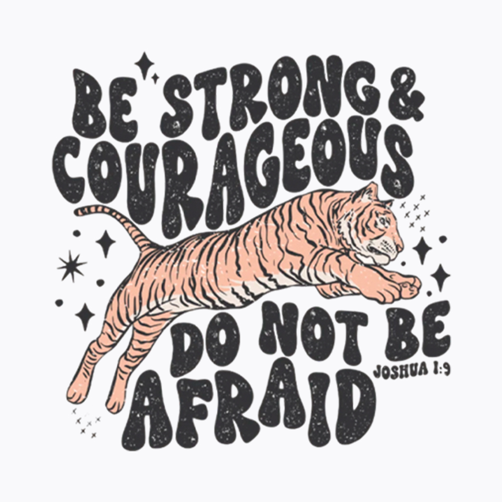 Be Strong and Courageous Tiger V-Neck Classic T-Shirt