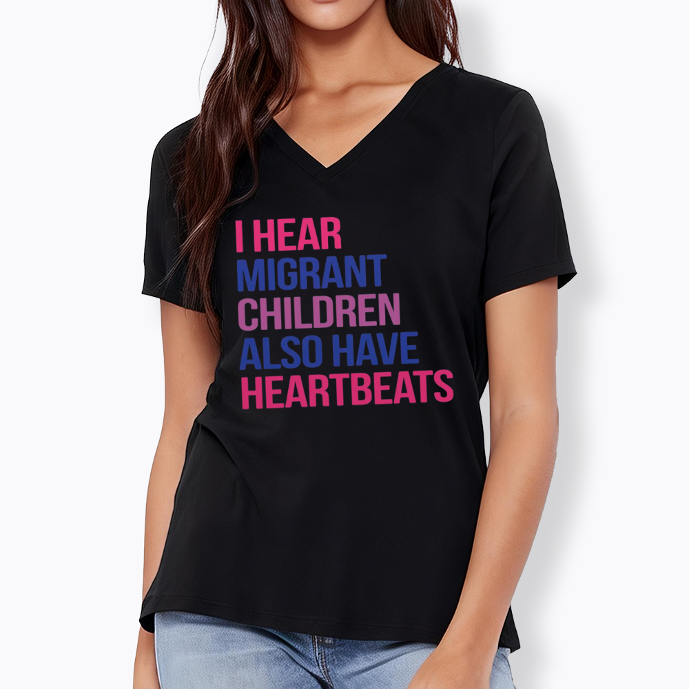 I Hear Migrant Children Also Have Heartbeats V-Neck Classic T-Shirt