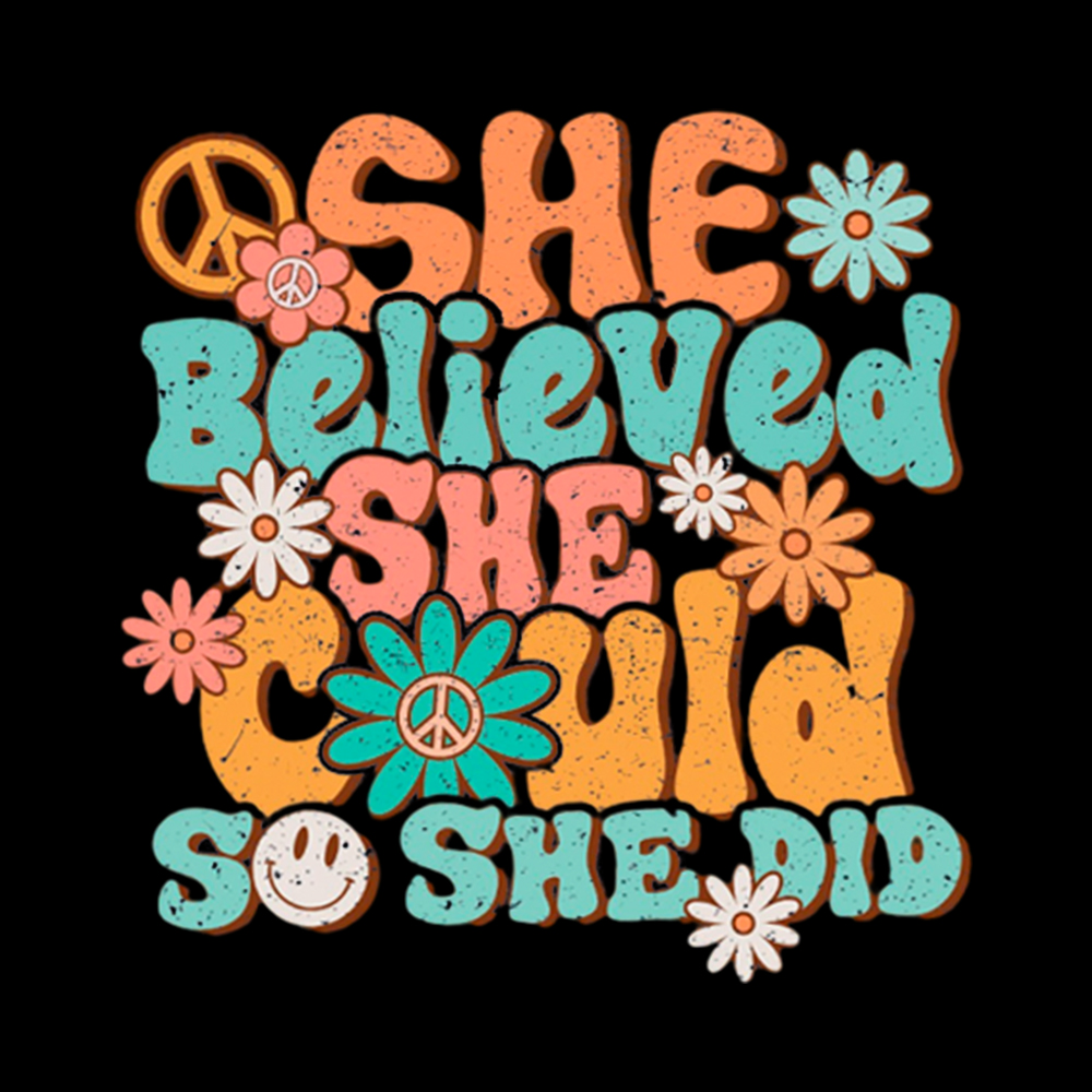 She Believed She Could So She Did Washed T-Shirt