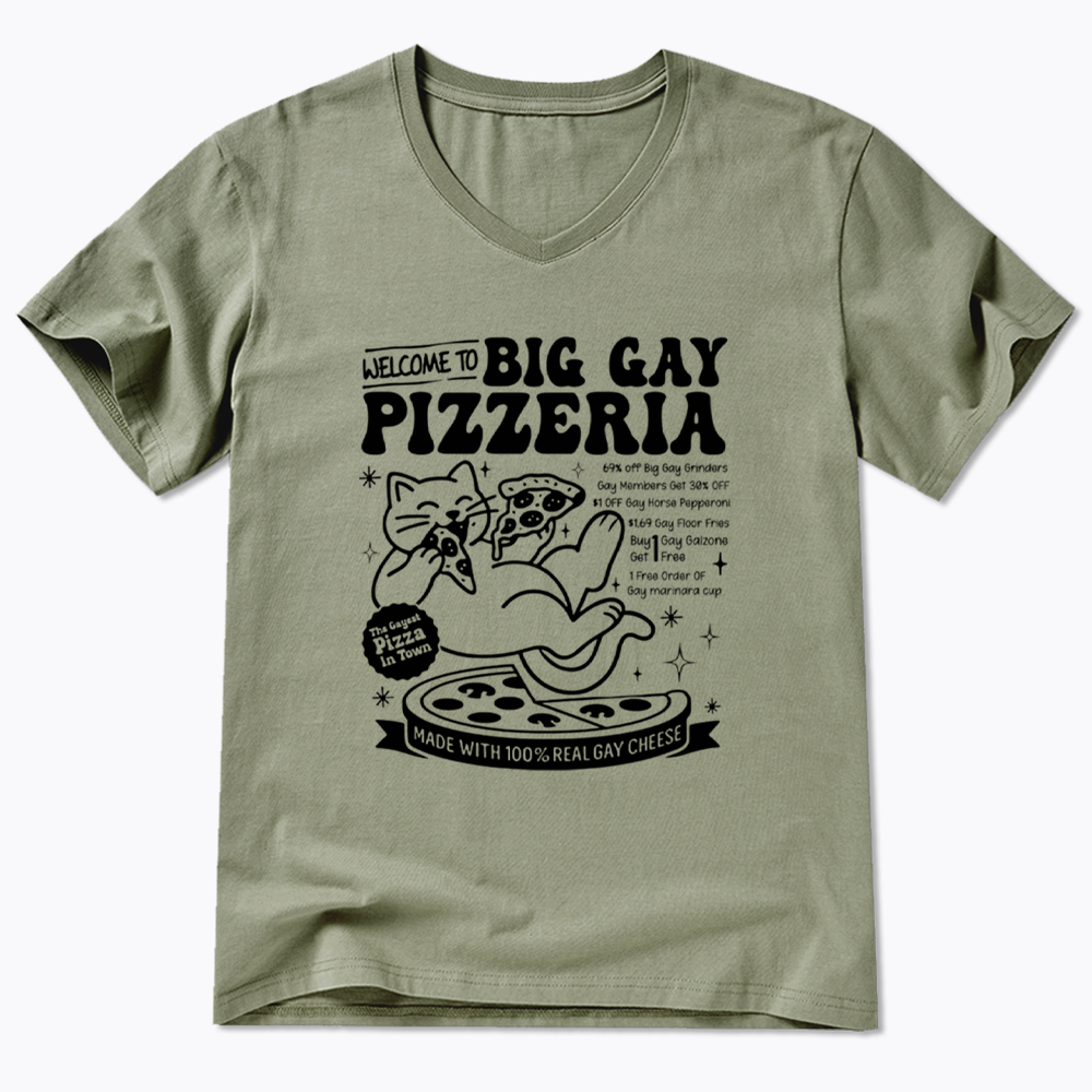Big Gay Pizzeria V-Neck Classic T-Shirt