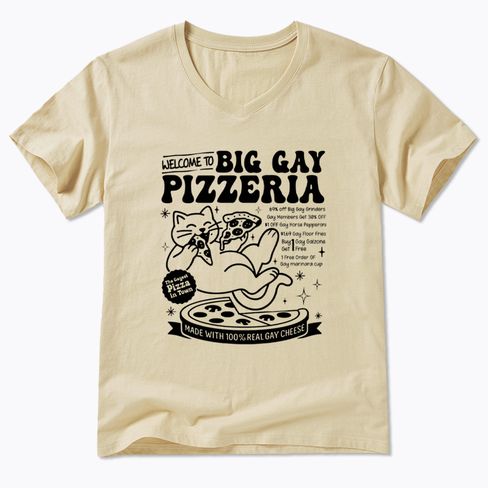 Big Gay Pizzeria V-Neck Classic T-Shirt