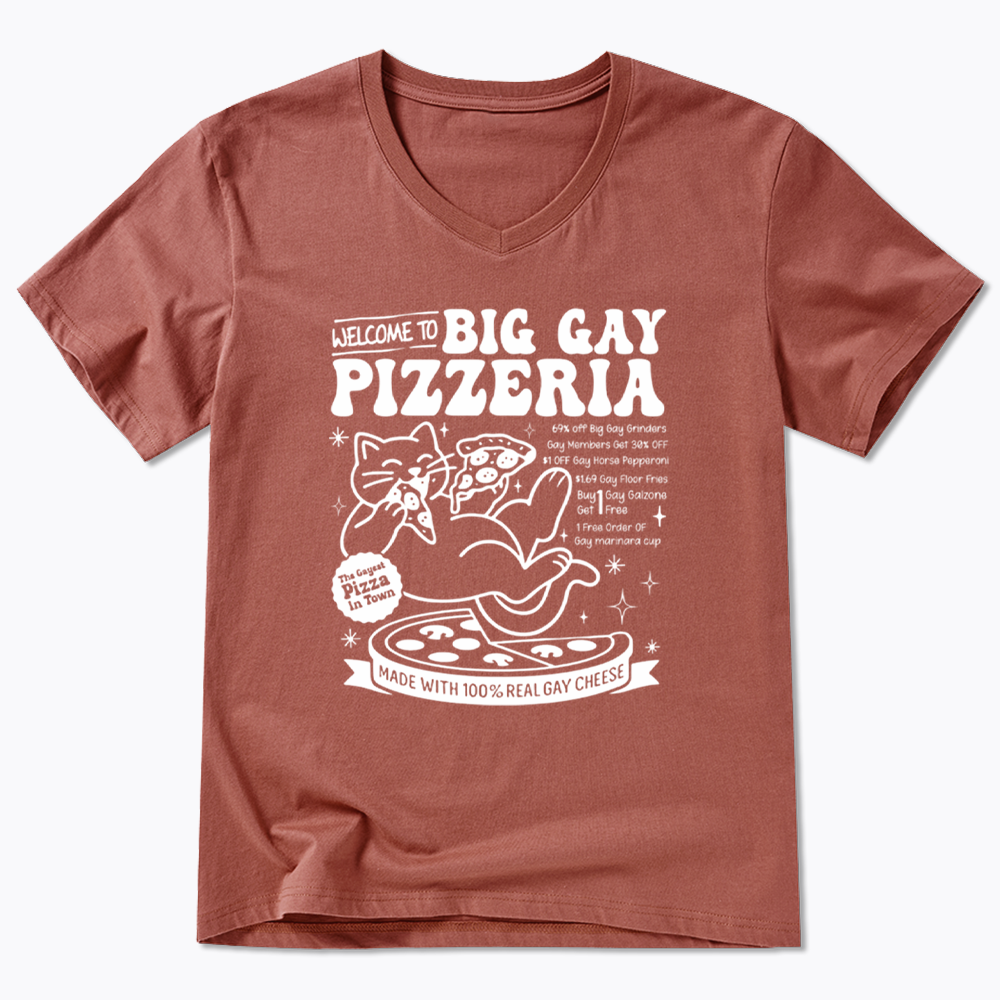 Big Gay Pizzeria V-Neck Classic T-Shirt