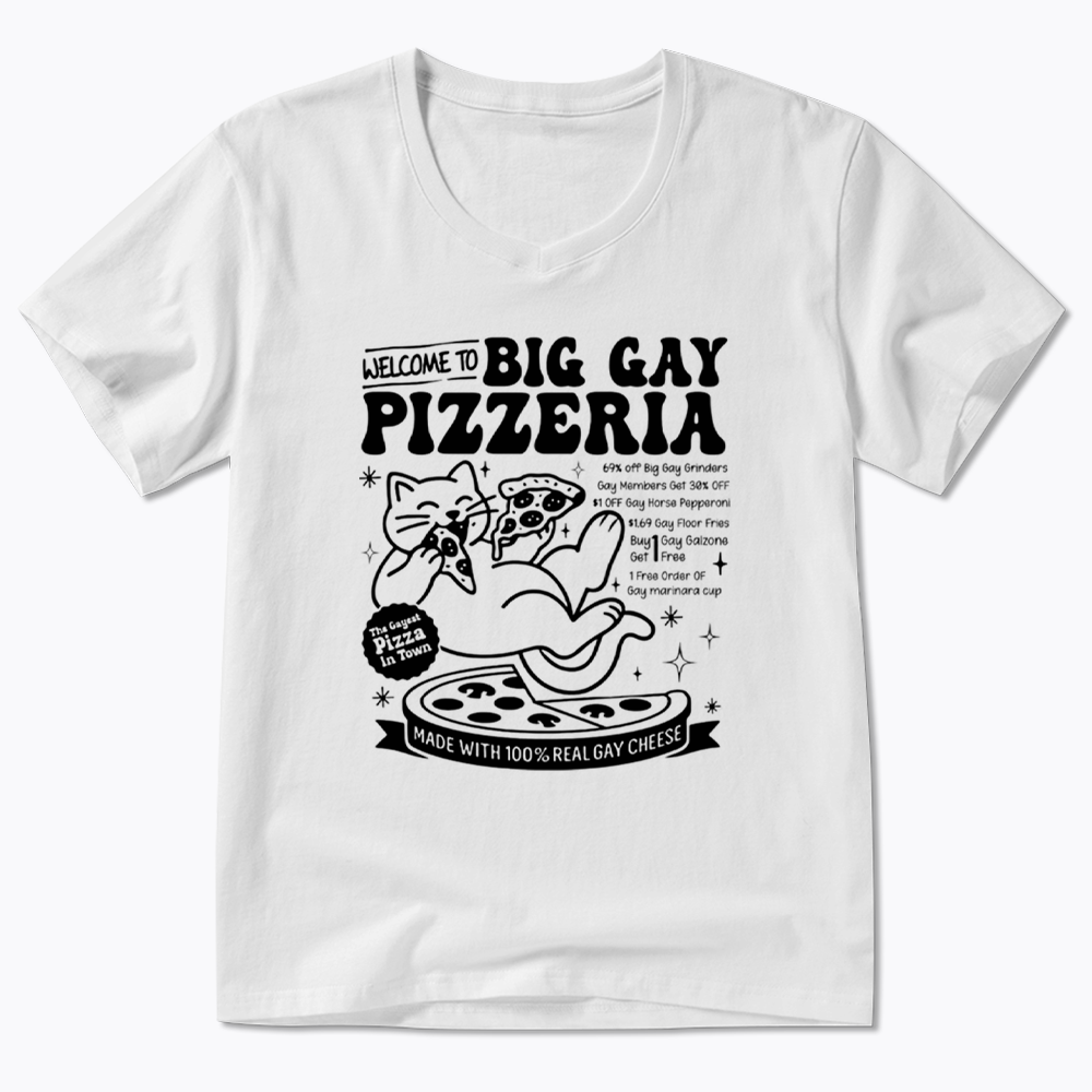 Big Gay Pizzeria V-Neck Classic T-Shirt